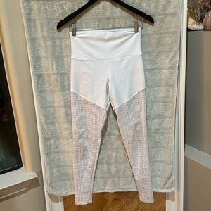 Onzie white, laser-cut leggings